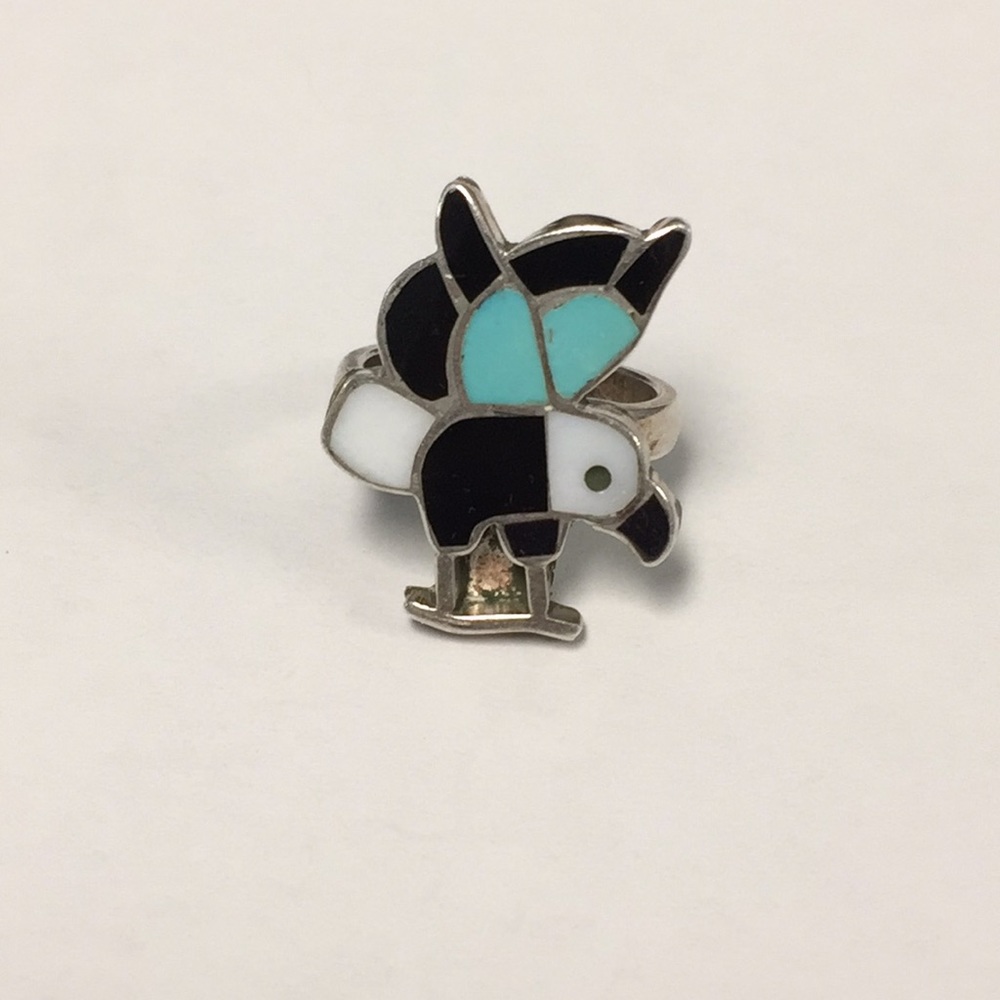Zuni eagle inlay ring